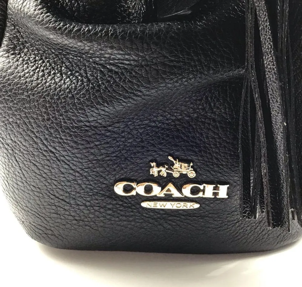 COACH black leather three compartment shoulder bag - Image 6