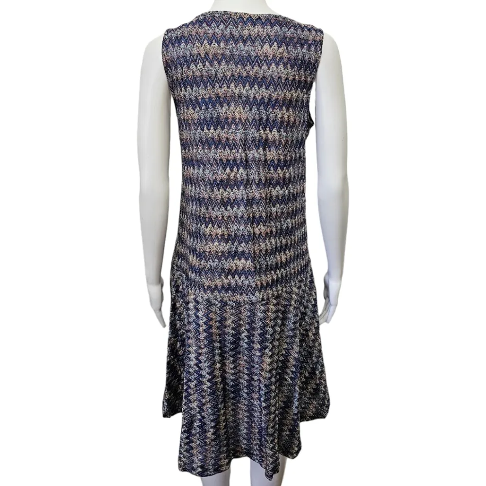 Anthropologie Maeve Westwater Chevron Knit Aline Sleeveless Dress Size Large - Image 6