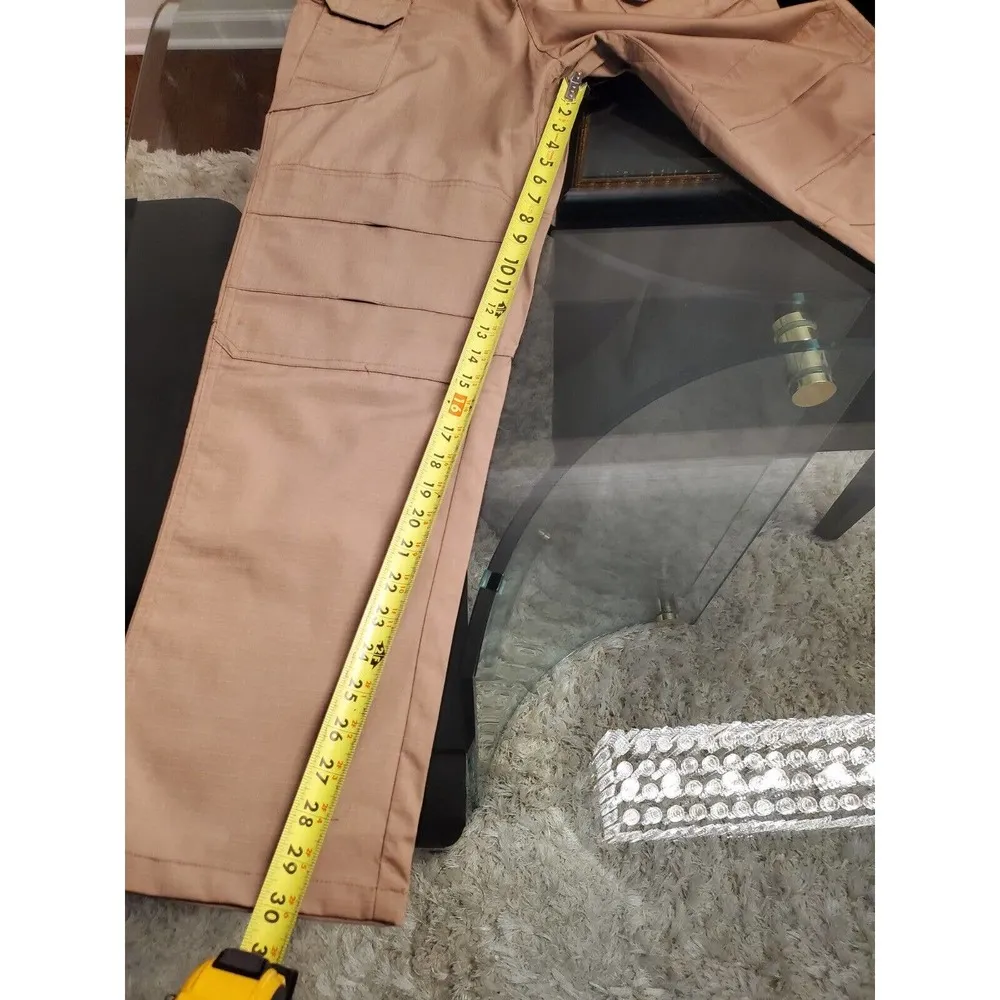 Rico Nine Cream Polyester Pull On Mid Rise Straight Legs Military Cargo Pant L Size L - Image 9