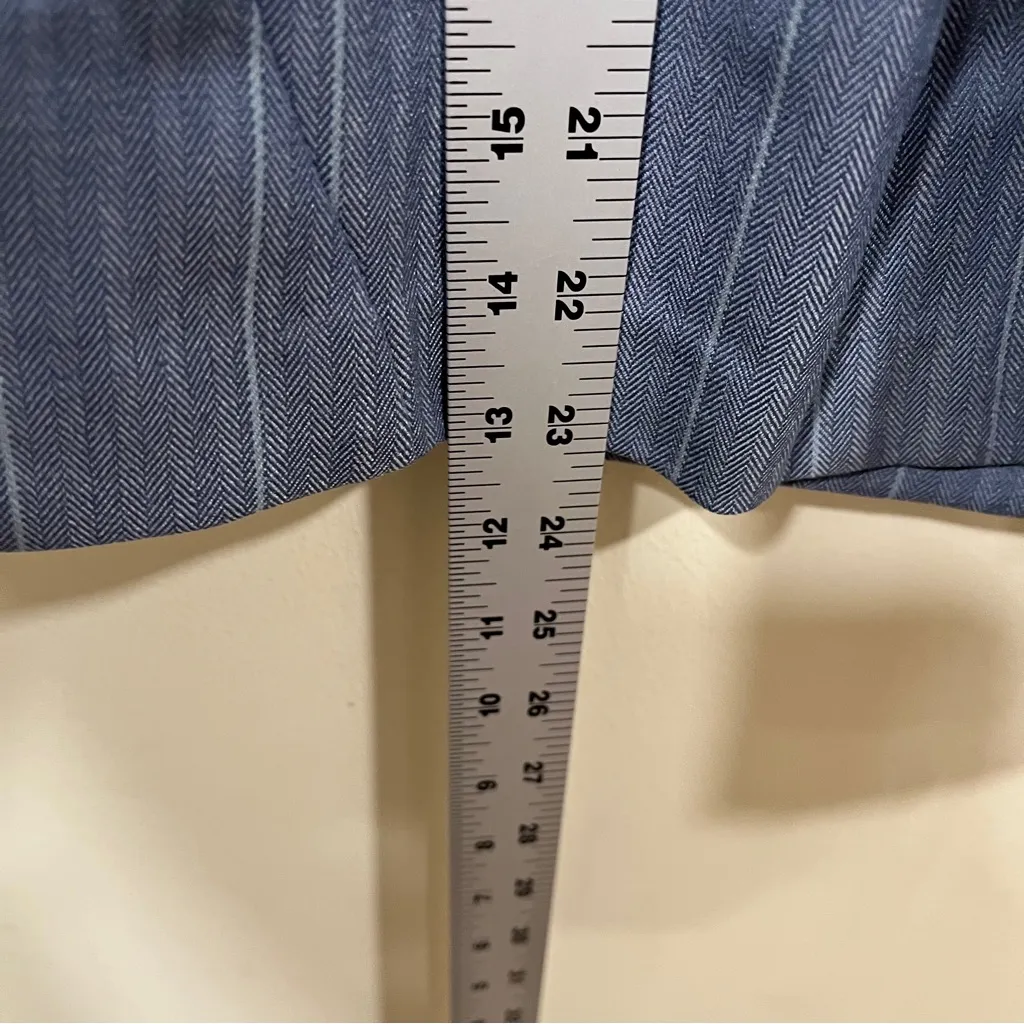 NWT FREE PEOPLE  Trouser Shorts Grey Blue Combo 4 Something About You Pinstripe - Image 6