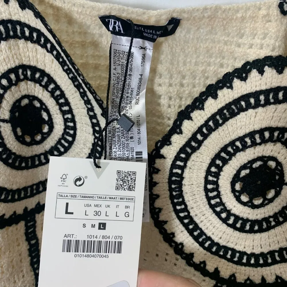 Zara Crochet Corset Top Size L Ref 1014/804 - Image 7