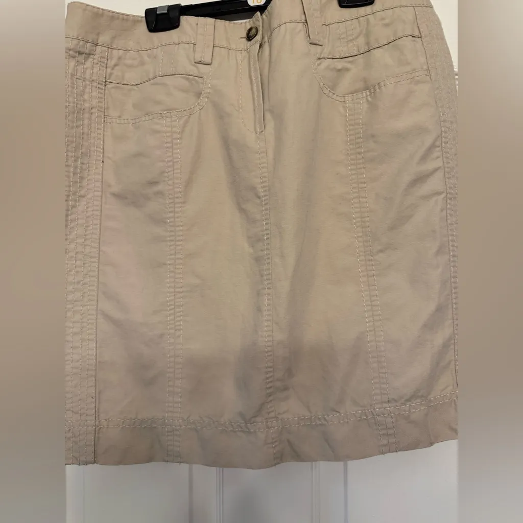 Marc Aurel Khaki Cotton Mini Skirt Tan Size 12 - Image 8