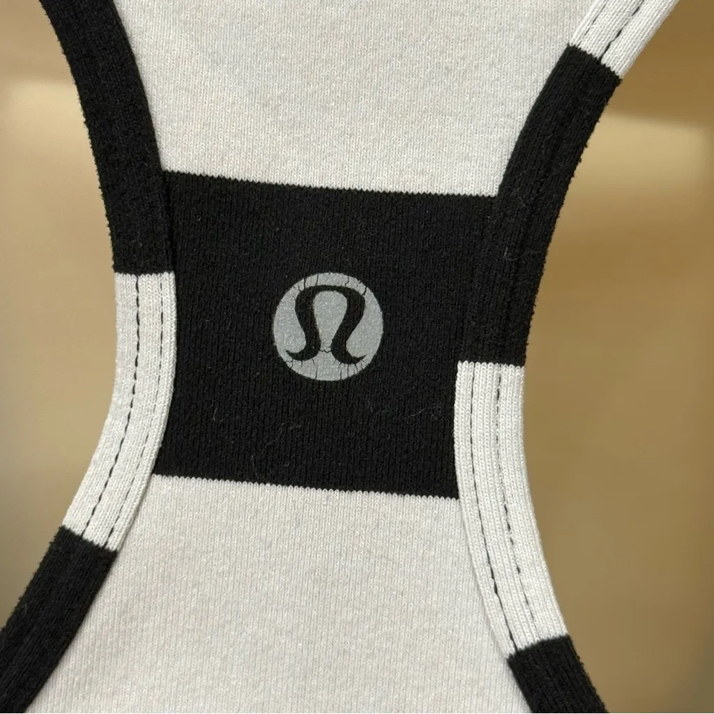 Lululemon Cool Racerback Tank Top Straightup Stripe Black White Size 6 Yoga - Image 10