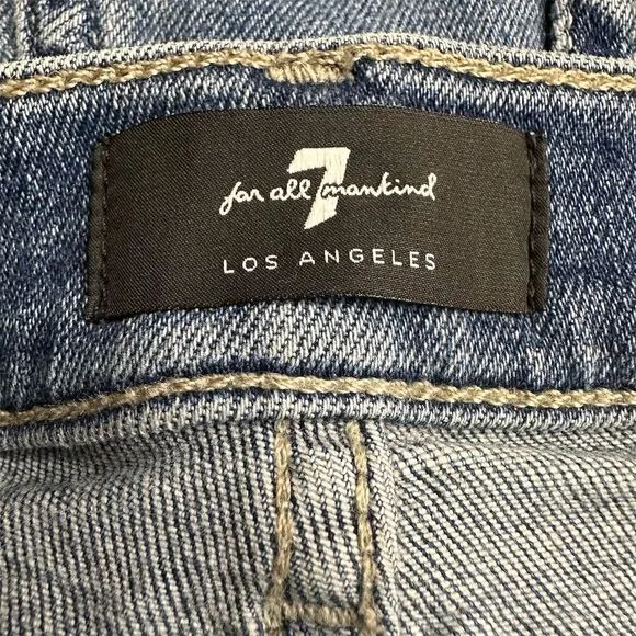 7 For All Mankind Women's High Waist Ankle Skinny Jeans Blue Size 28‎ - Image 4