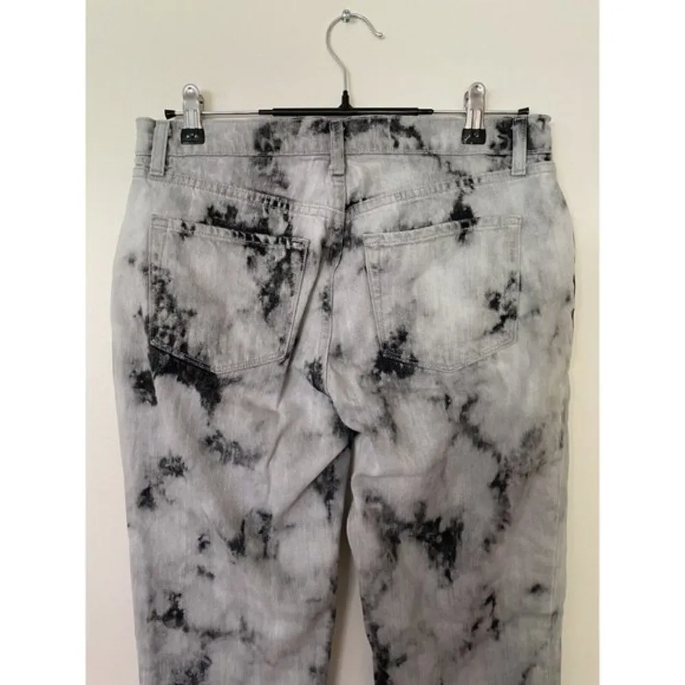 J Brand Aubrey Ankle Jeans Dark Sonic Women's Size 28 Black White Acid Wash Crop - Image 6