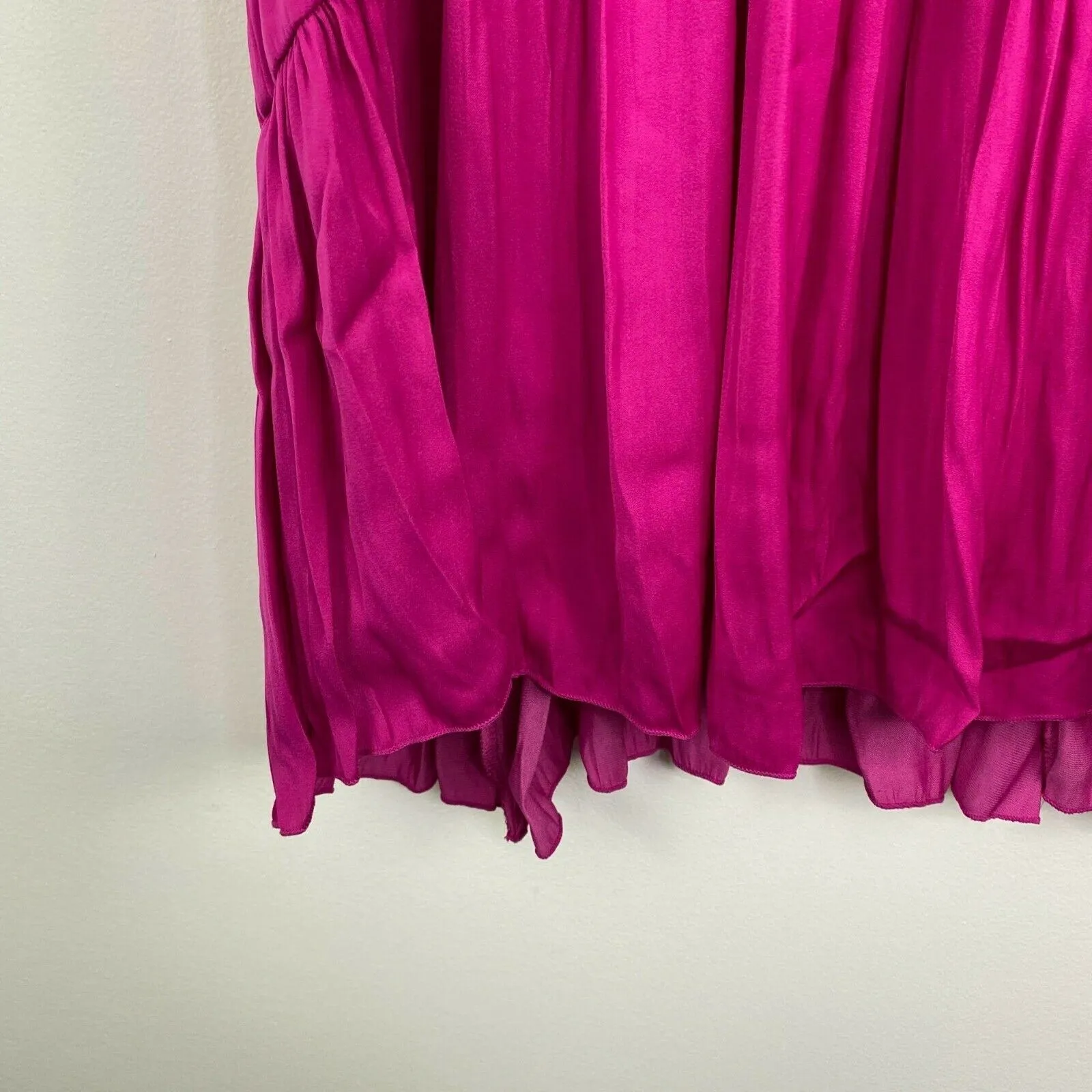 Free People Babydoll Mini Dress Size S Pink Barbie Ruffle Feminine Boho Summer - Image 2