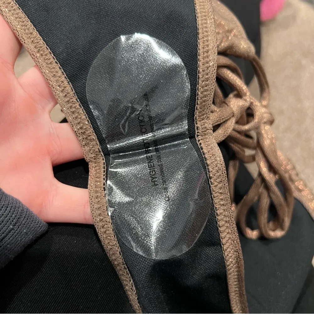 NWT PrettyLittleThing Metallic Brown Bikini Bottom - Image 3