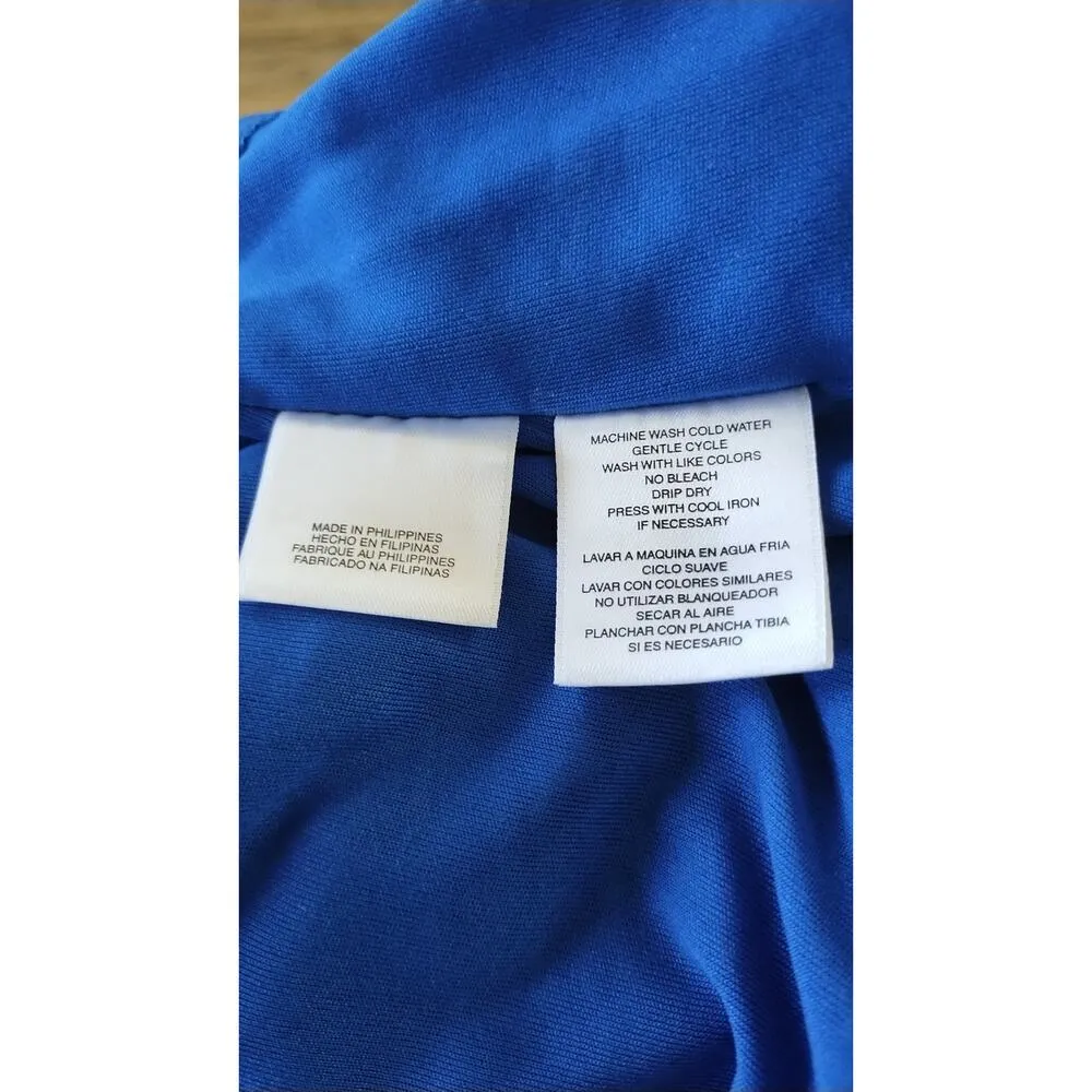 Nine West Blue Bright Surf/Sunflower Abstract Halter Stretch Maxi Dress Sz14-$98 - Image 13