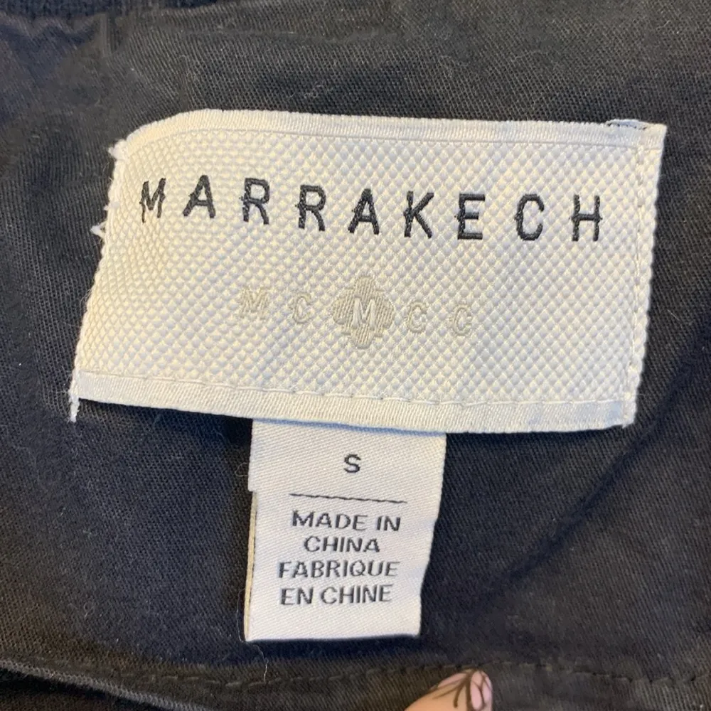 Marrakech Anthropologie Black Stretch Twill Utility Jacket Small EUC #0643-OC - Image 7