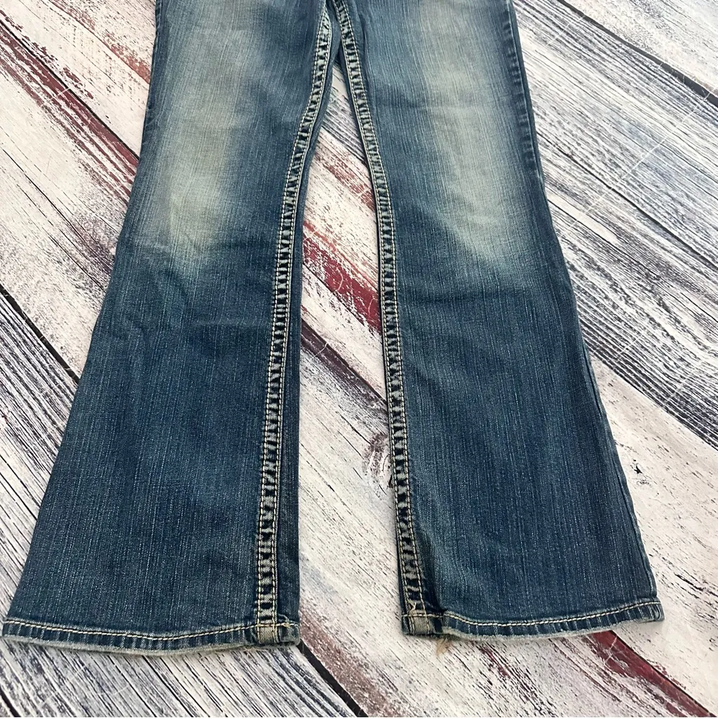 Vintage Y2K Silver Denim “Suki” Low Rise Flare Jeans - Image 4