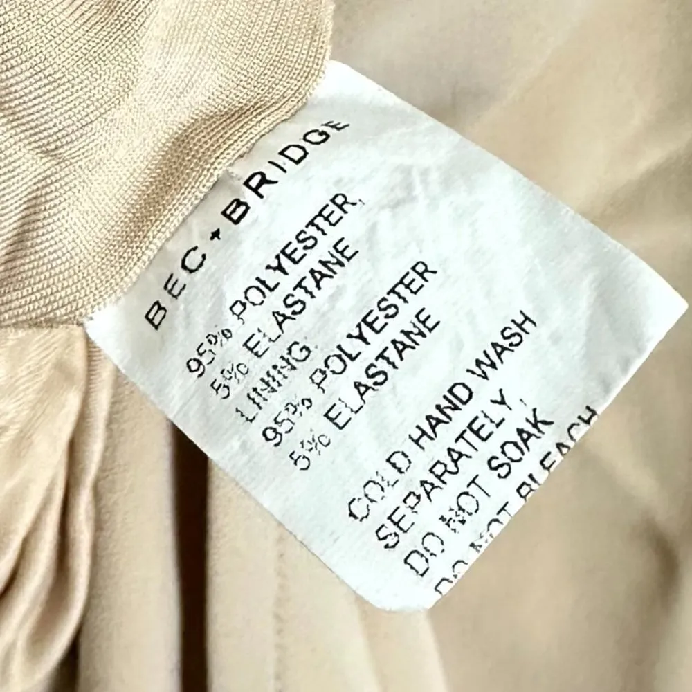 BEC & BRIDGE Iris Cut-Out Halter Midi Dress Side Slit in Cream Beige Size US 8 - Image 10