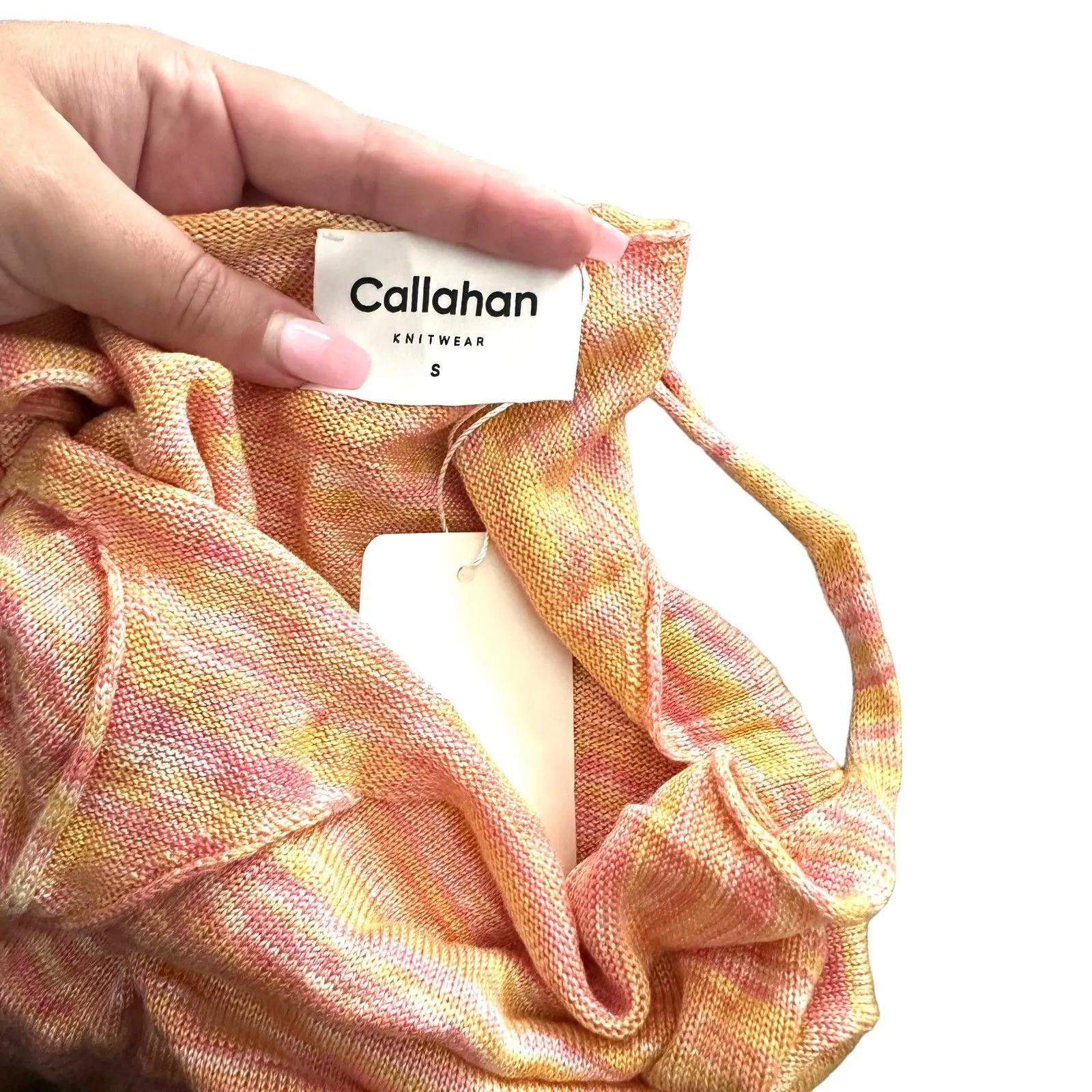 CALLAHAN KNITWEAR Zoe Knit Halter Midi‎ Dress NWT Sz Small Pink - Image 6