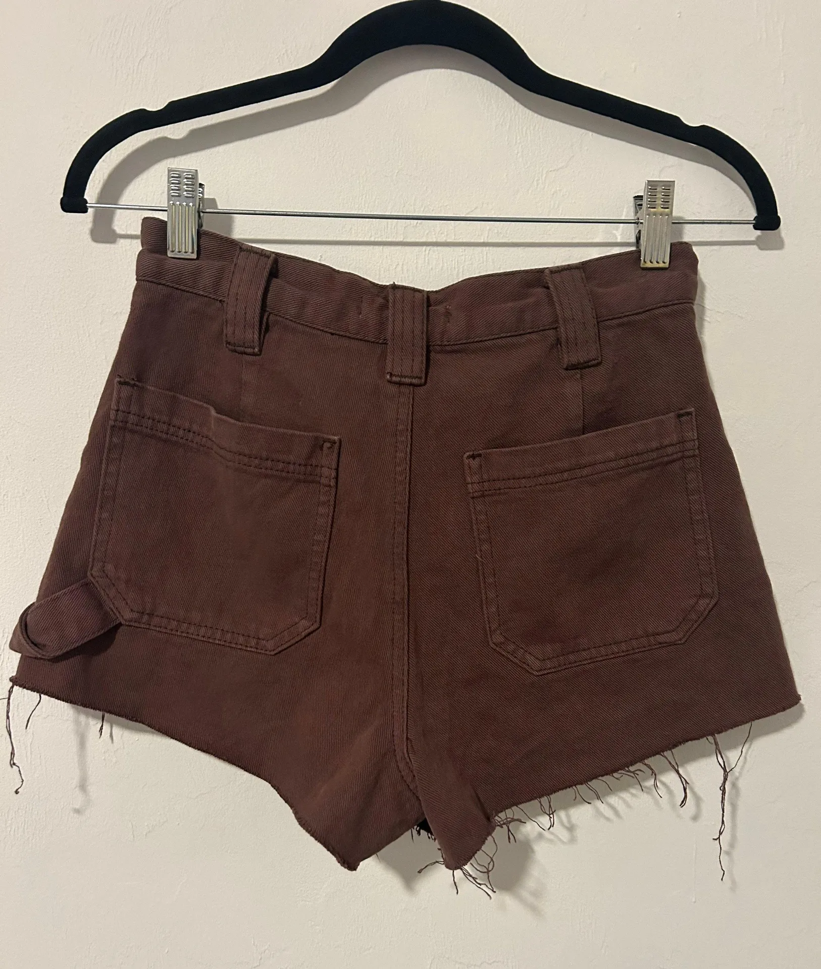 brown denim cutoff shorts - Image 2