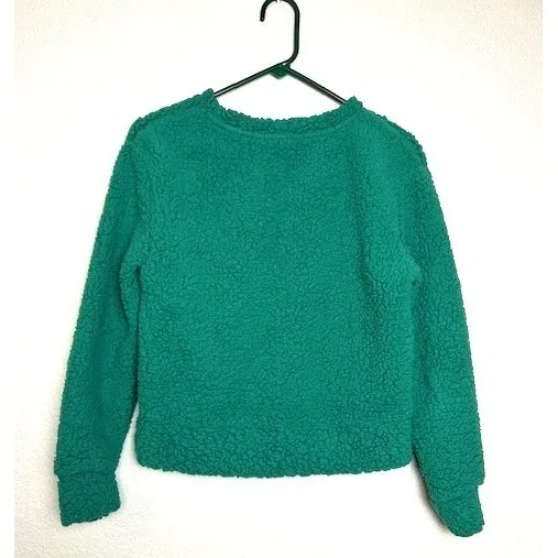 Green Sherpa Women's Christmas "WHAT THE ELF" Sequin Sweatshirt M Soft Festive Size M - Image 2