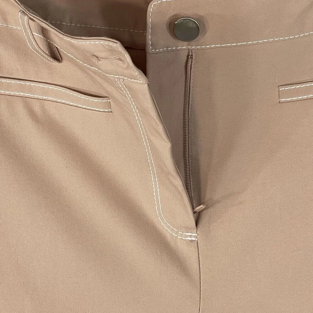 Alfani Petite SZ 14P Straight Ankle Pants Stretch Hi-Rise Zip-Fly Clay Pink New - Image 4