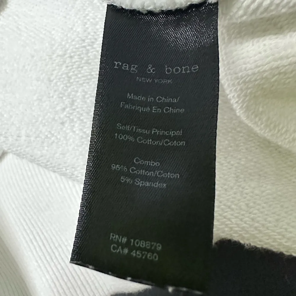 Rag & Bone White Glitch Crewneck Sweatshirt in Medium - Image 9