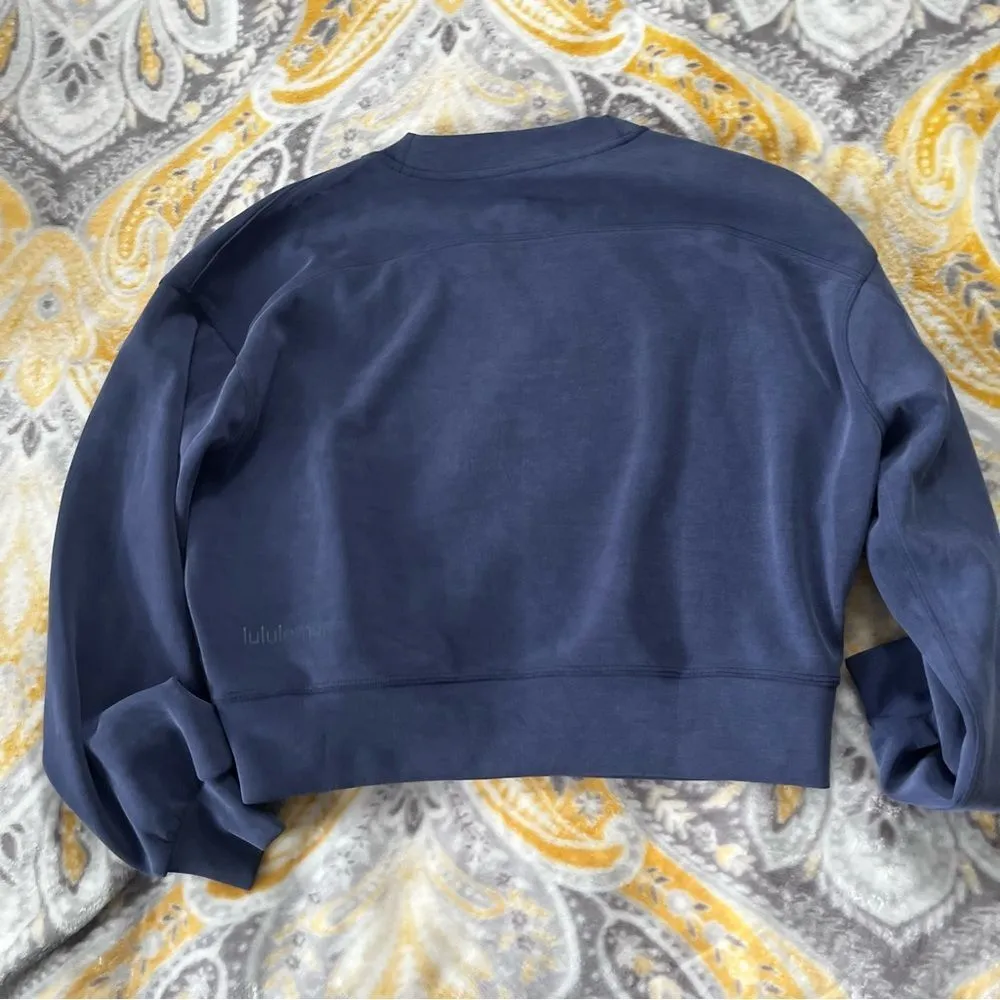 Lululemon navy Softstreme perfectly oversized crew size 2 - Image 3