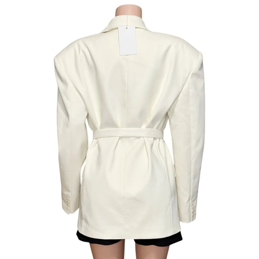 HELSA The Belted Blazer, Cream, Large - Image 12