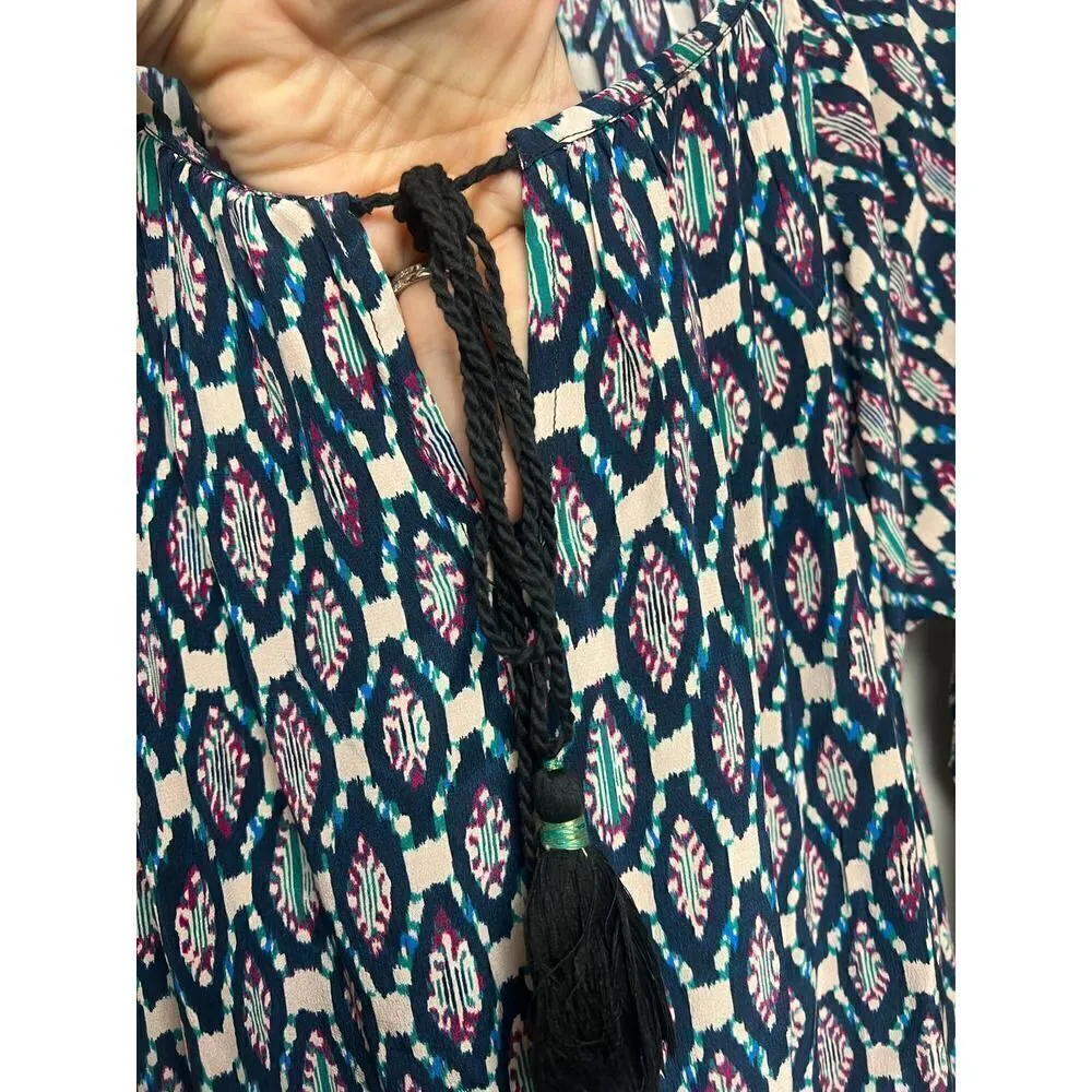 Figue Silk Brigitte Ikat Pattern Maxi Dress NWT Sz. M Size M - Image 3