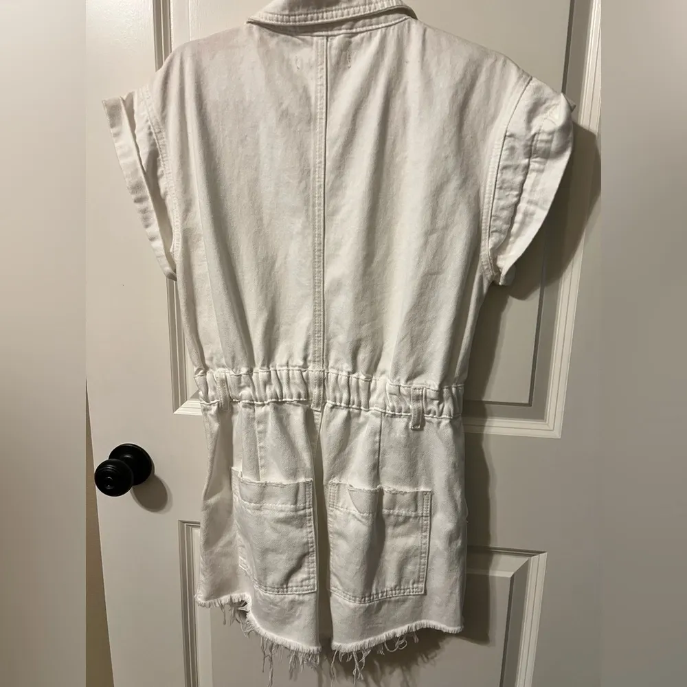Blank NYC White Button-Up Denim Jumpsuit NWOT Small - Image 2