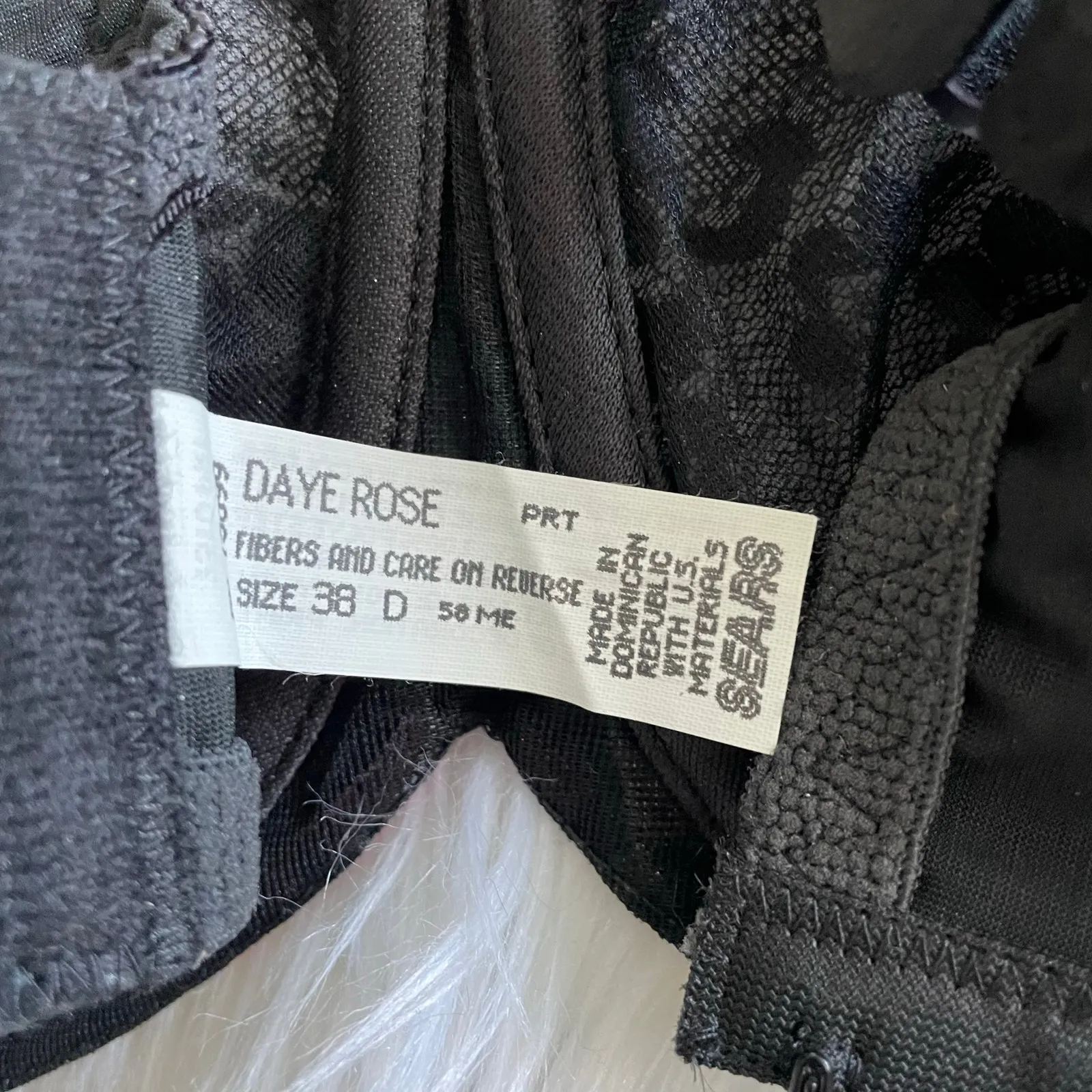 Vintage 80s Daye Rose Sears Floral Satin Black Lace Underwire Bra 38D 38 D New - Image 6