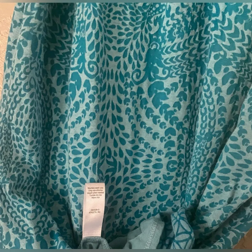 Athleta Dress Womens Small Blue Floral  Print Sleeveless Knit Athleisure - Image 9