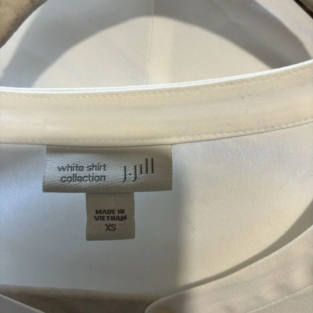 J Jill White Shirt Collection Womens XS Button Up Long Sleeve Stretch Blouse Top - Image 7