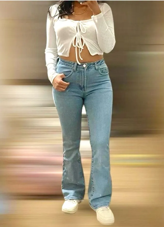 Princess polly high rise flare jeans - Image 3