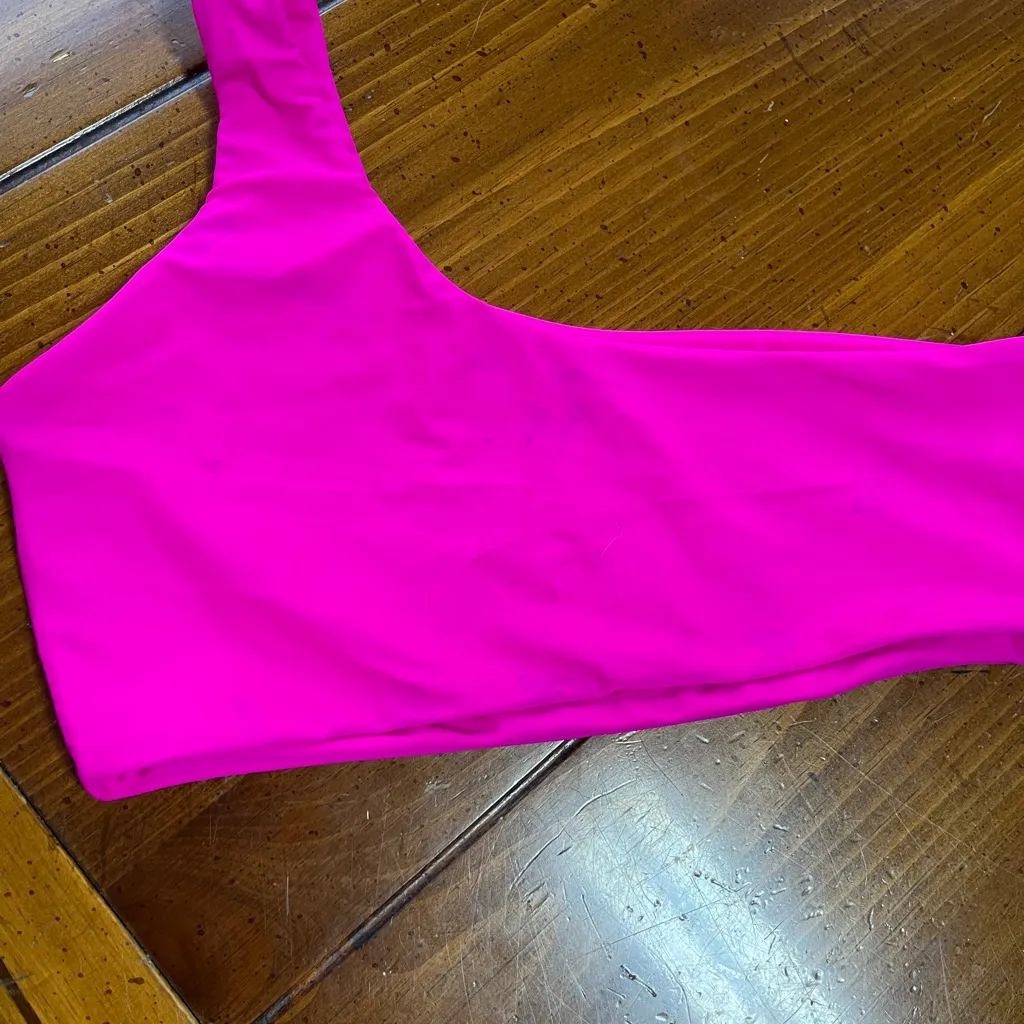 SHEIN Hot Pink One-Shoulder Bikini Top - Image 2
