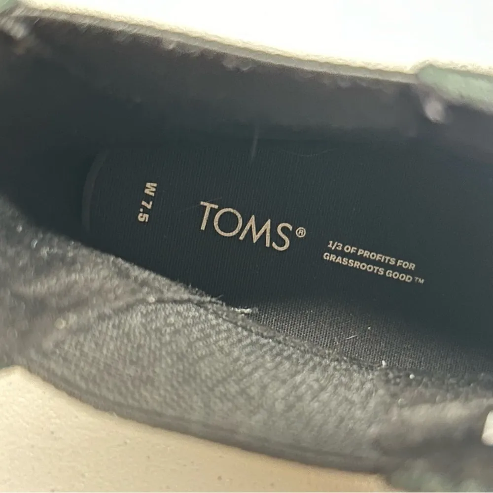 Toms Black Alpargata Combat Boot Stretchy Logo Strap Chunky Womens Size 7.5 - Image 5