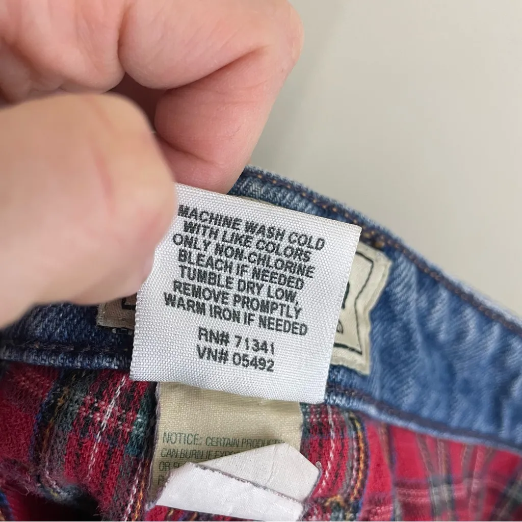 L.L. Bean Vintage Flannel Lined Jeans Size 18 Petite Made in Mexico - Image 12