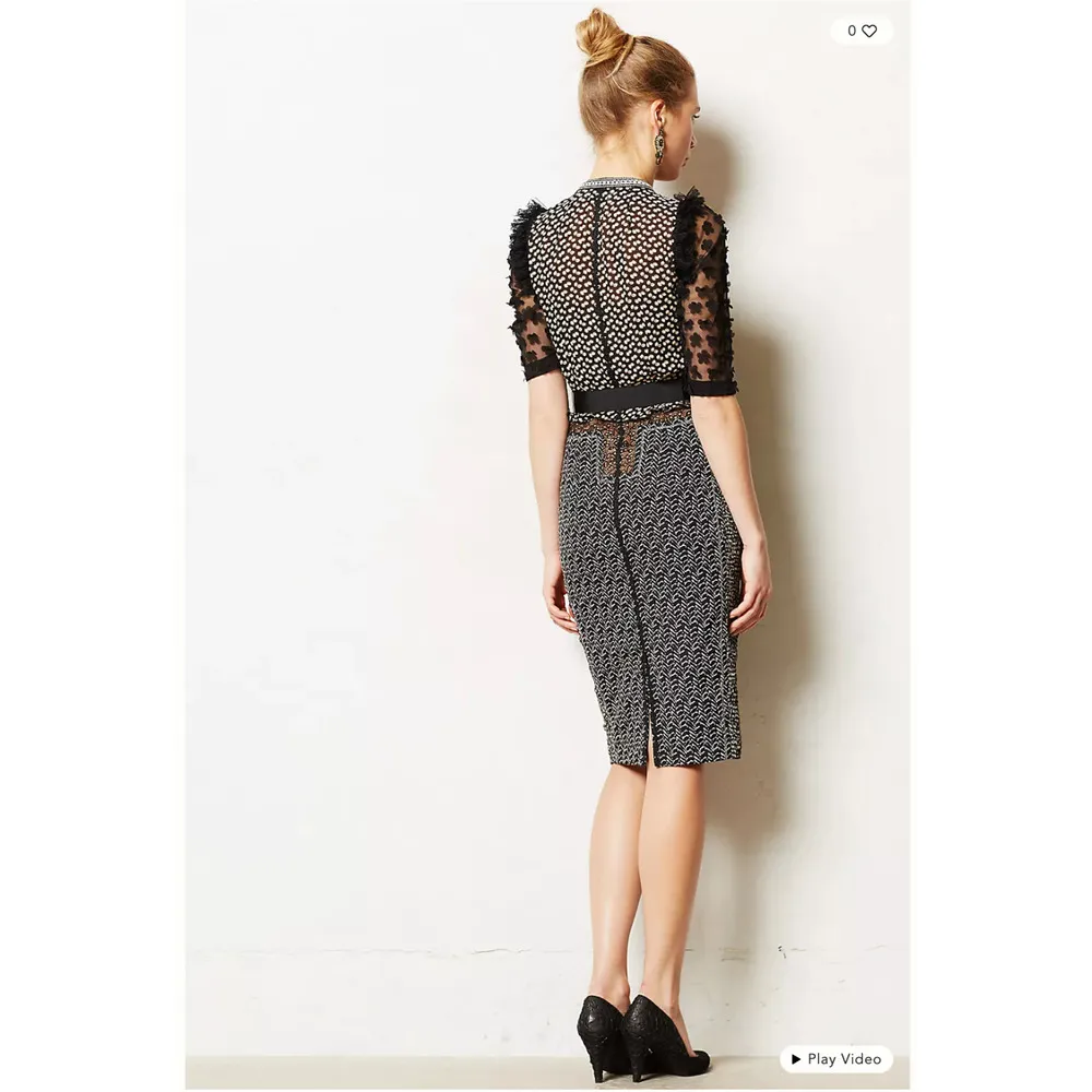 Anthropologie Beguile by Byron Lars Allusione Dress Black Lace Insert Sheath 0P - Image 9
