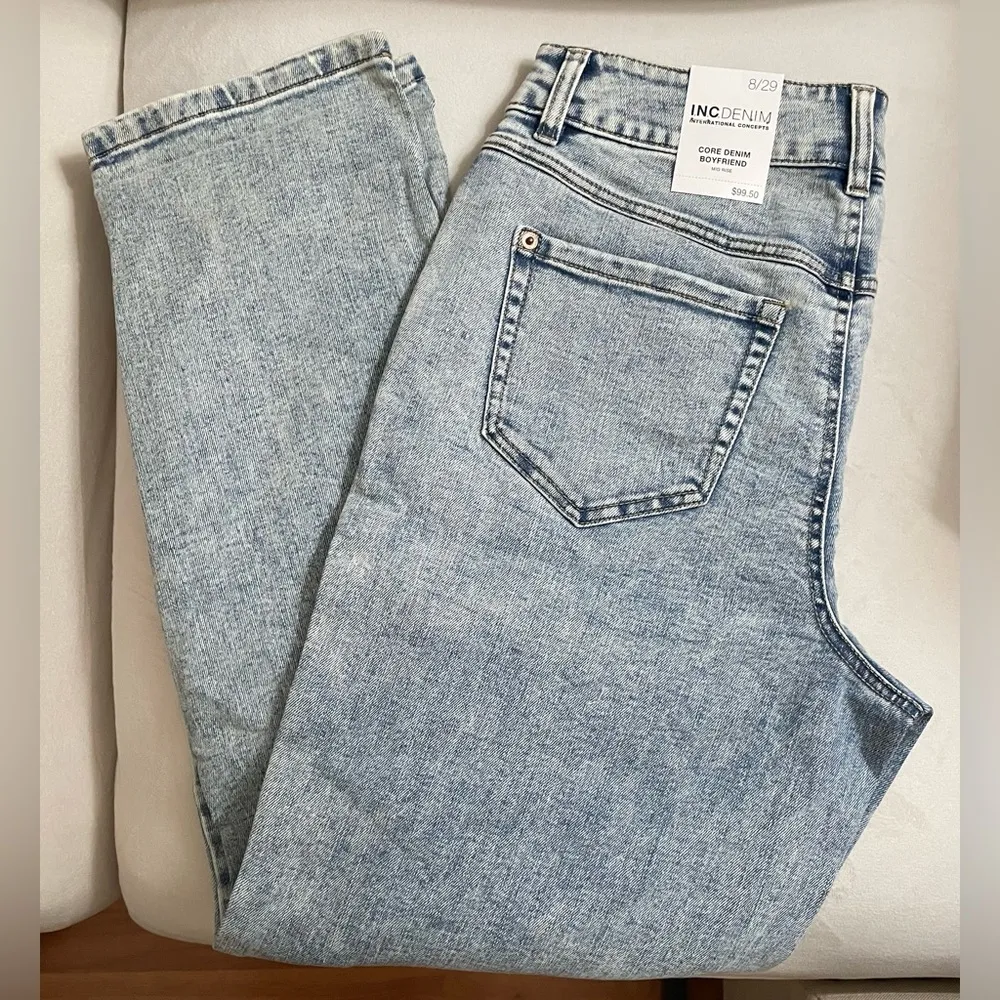 INC International Concepts Women’s Mid Rise Embroidered Boyfriend Jeans 8 - Image 11