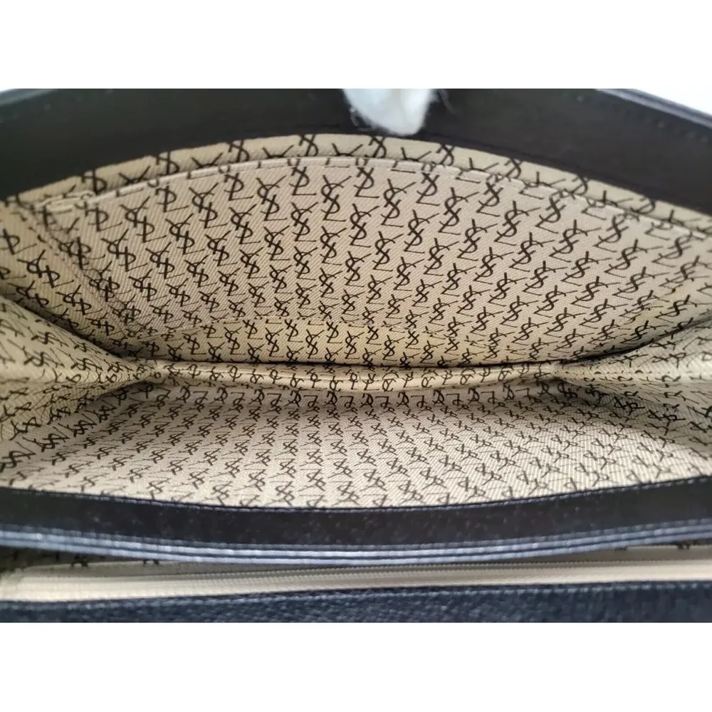 Yves Saint Laurent Shoulder Bag Leather Purse Black Vintage YSL Authentic - Image 12