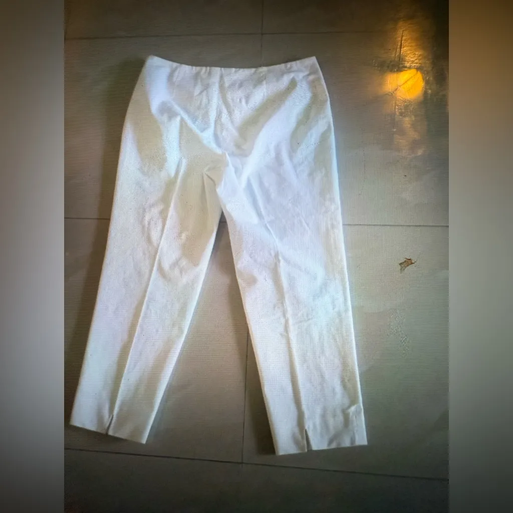 Piazza Sempione Audrey White Cotton Cropped Tapered Pants - CPA 350031 size 46 - Image 9