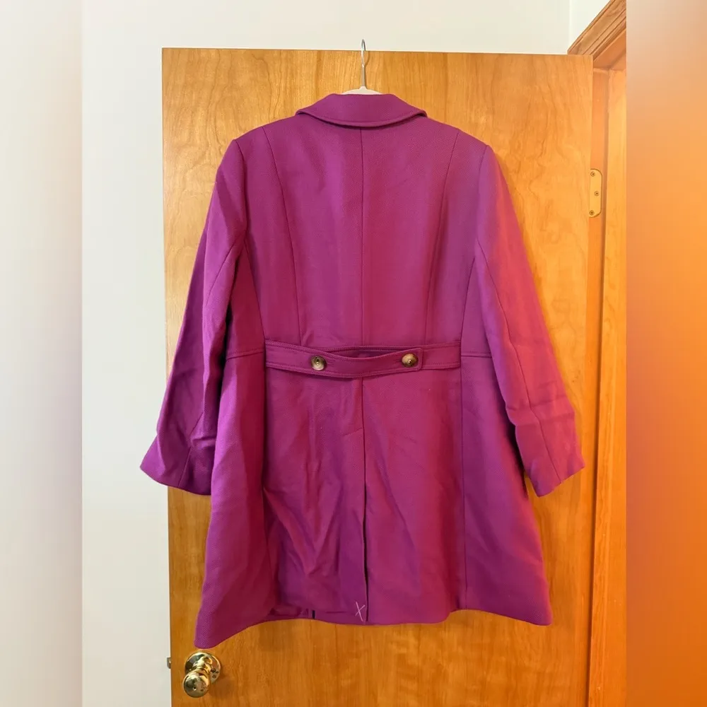 Talbots DOUBLE TWILL WOOL FEMININE Coat Fuschia Lined NWT Petite 16P MRSP $299 - Image 10
