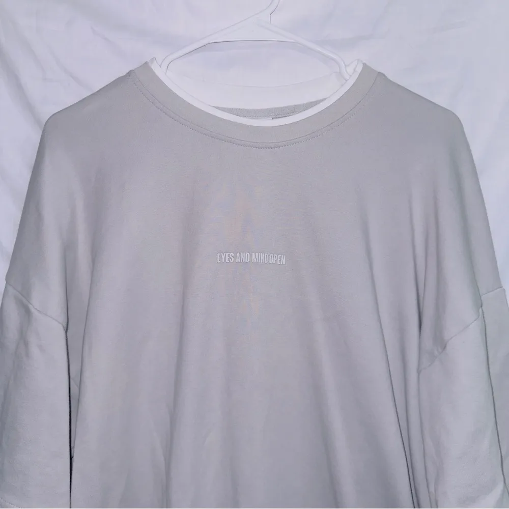 Zara Gray T-shirt Double Zipper Pullover Sweater size medium - Image 4