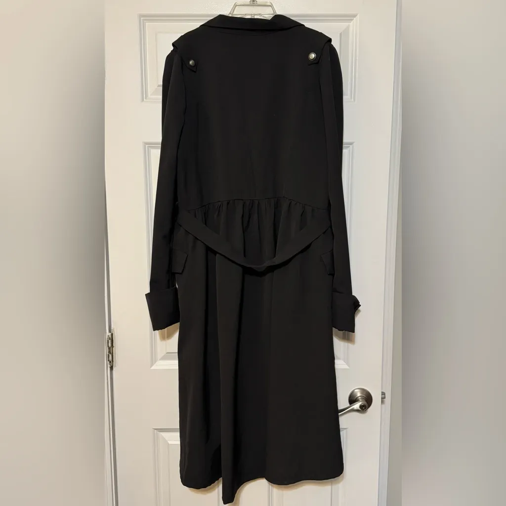 Womens Gothic Steampunk Long Victorian Waistcoat Silver Button Jacket Size Large Black - Image 4