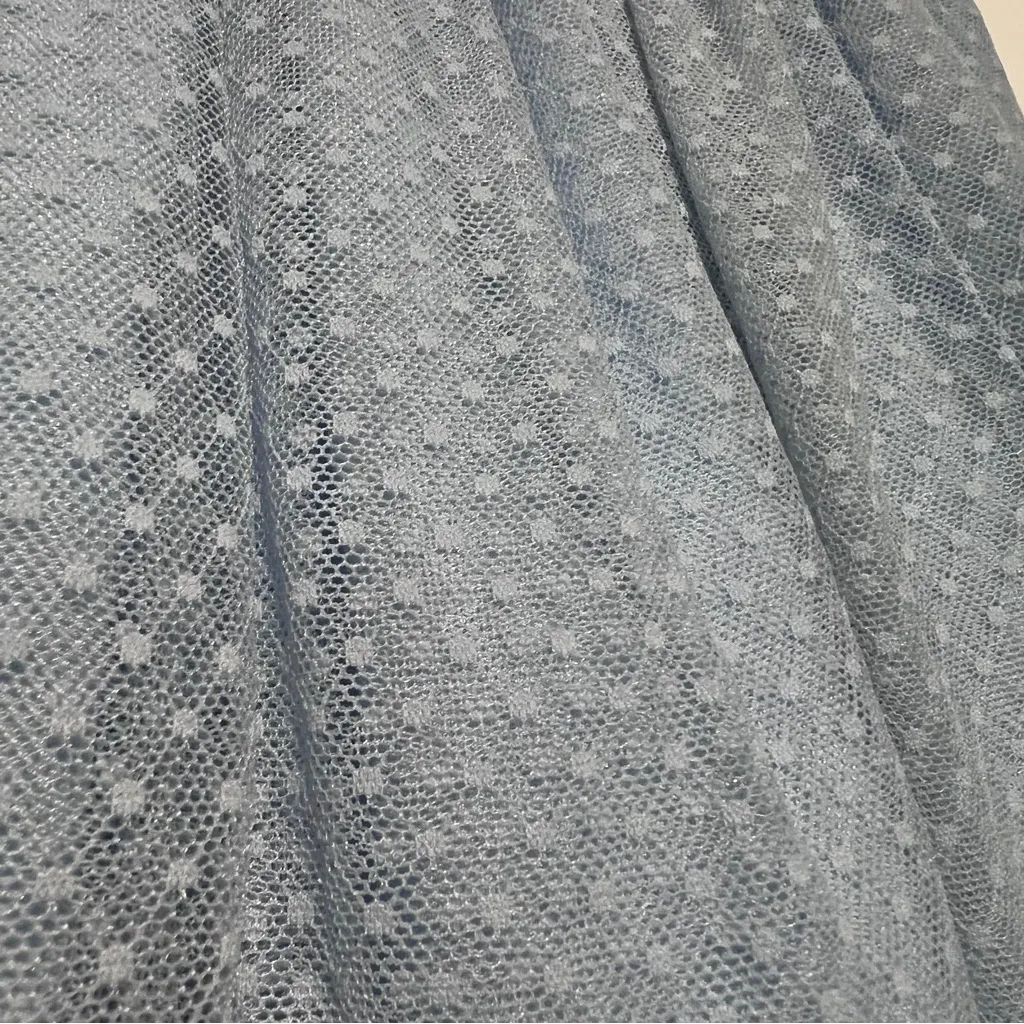 Hill House The Clara Tulle Tiered Dotted Mini Skirt Powder Blue Small :Box 0013: - Image 2