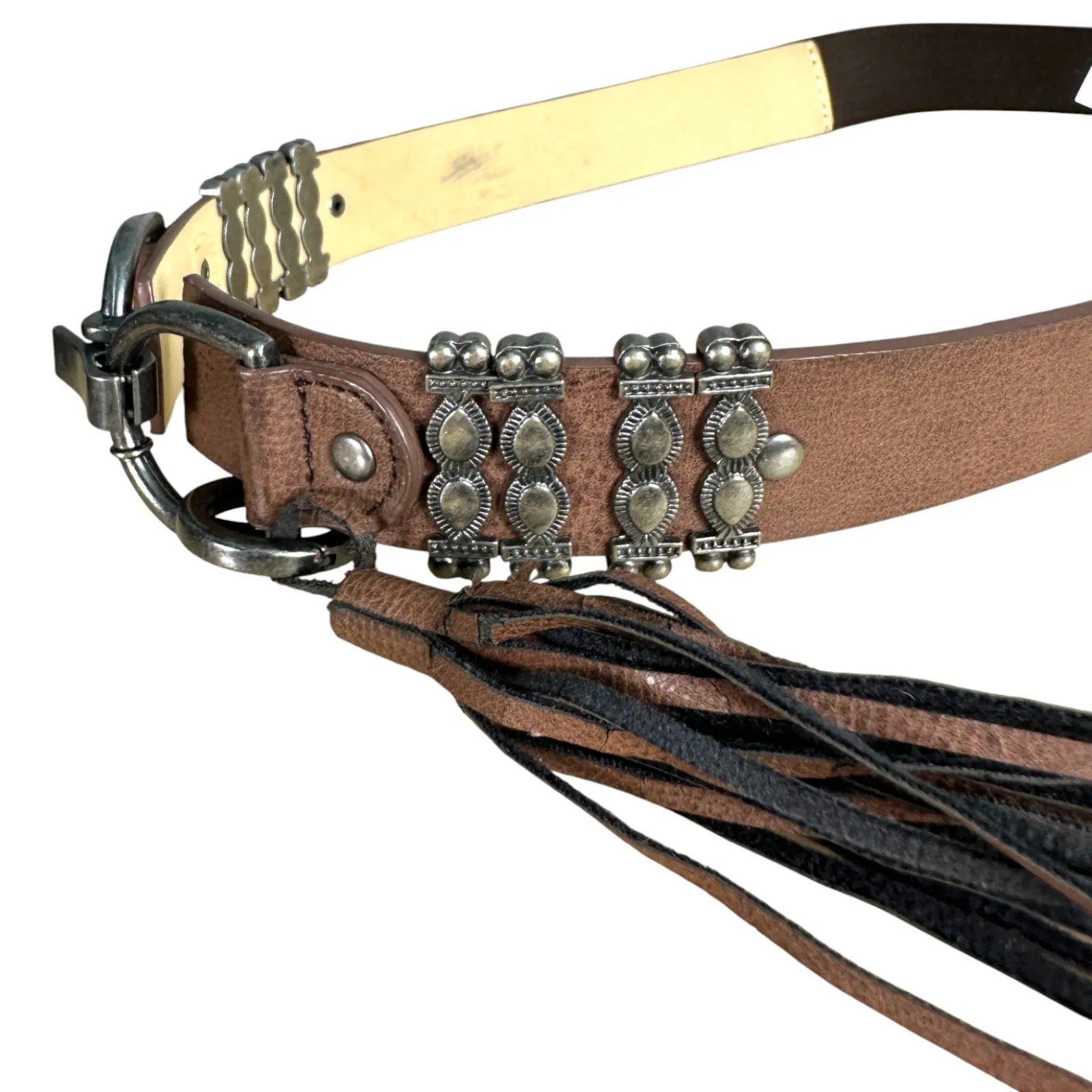 Dickies Brown Fringe Boho Bohemian Western Belt Size Small Medium NEW with Tags - Image 4