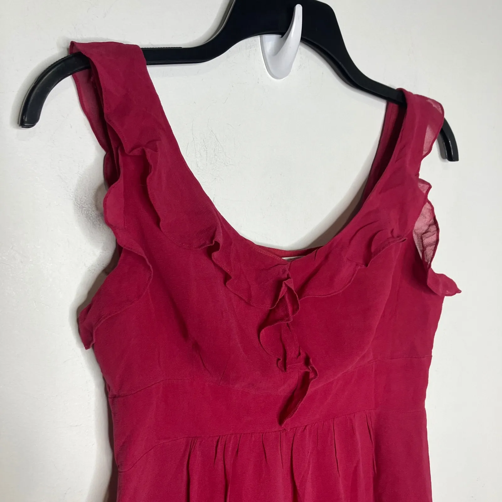 Anthropologie moulinette soeurs pink 100% silk dress women's size 0 dressy - Image 2