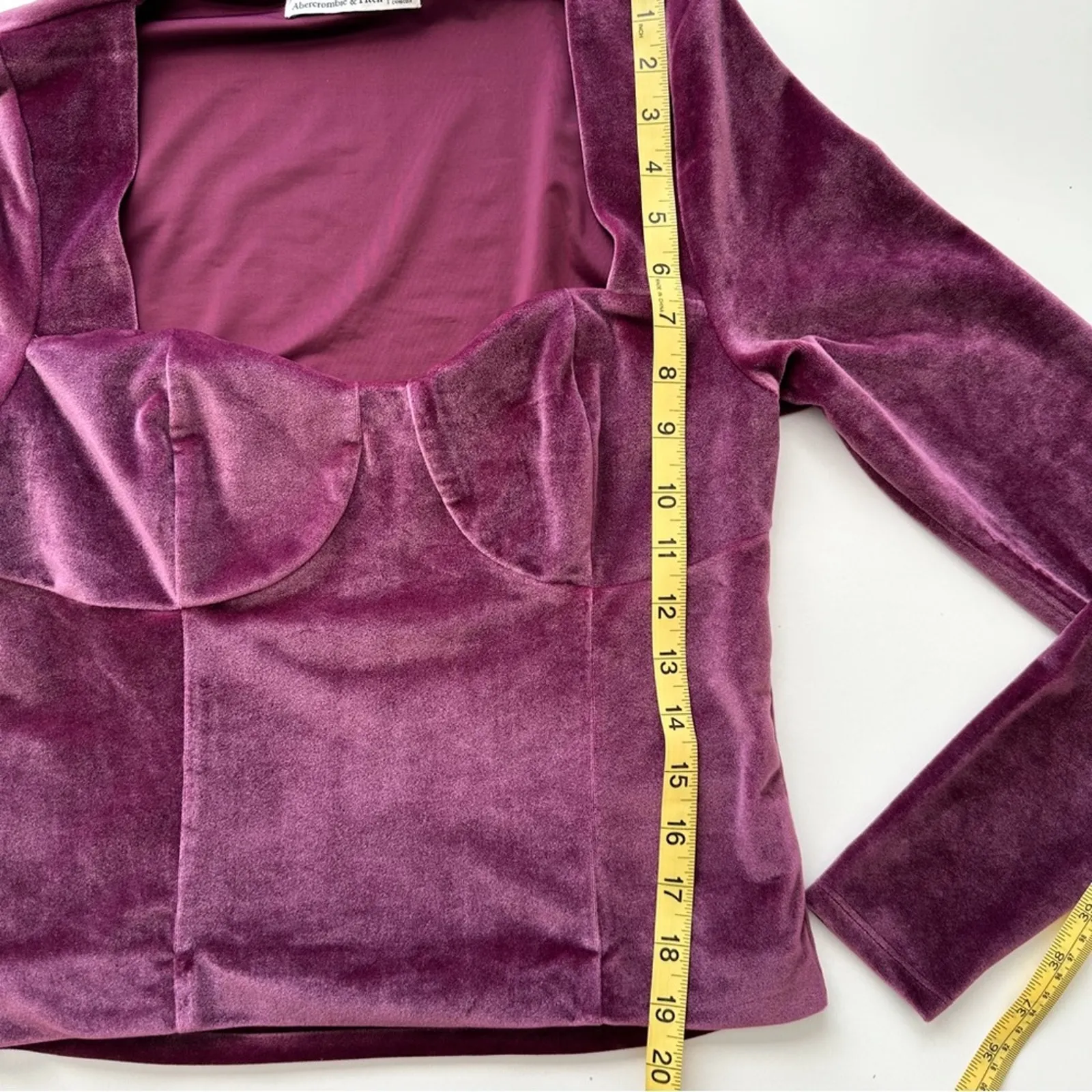 Abercrombie Velvet Corset Long Sleeve Top - Image 8