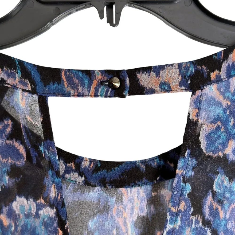 Sheer Floral Long Sleeve Blouse Cutout Detail Small ASTR Going Out Top Dressy - Image 6