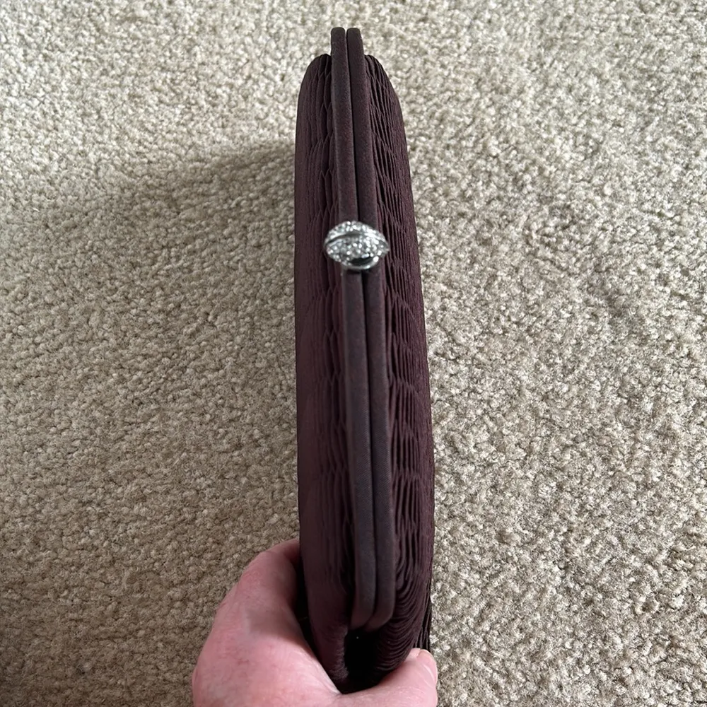 Vintage Garay Brown Satin Clutch - Image 3