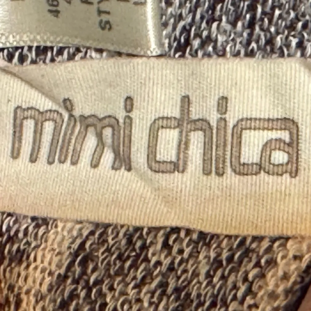 Mimi Chica Knit Tank Top Blouse Gray Purple White Striped Size Small - Image 7