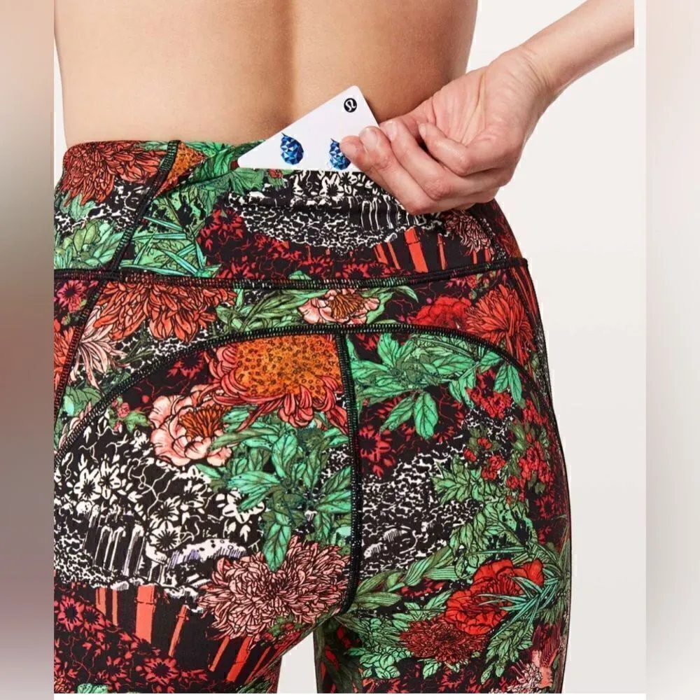 Lululemon Athletica RARE Time To Sweat Crop *23” Zen Garden Multi Size 4 - Image 3