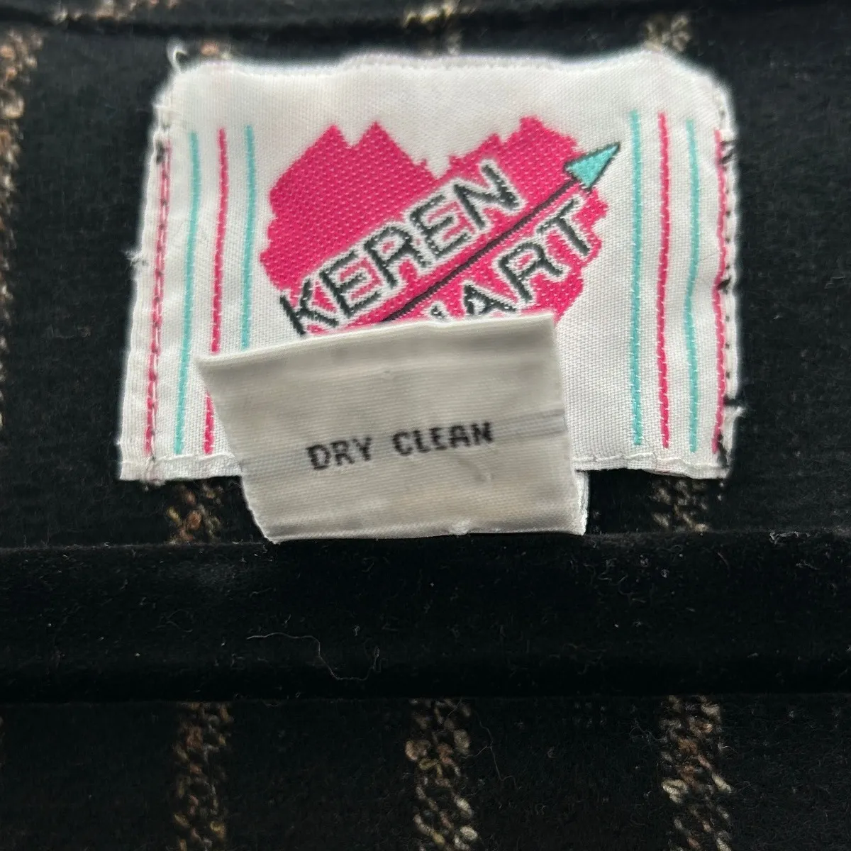 VTG Keren Hart Patchwork Embroidered Vest Women Size Medium Wool Leather Boho Black - Image 5