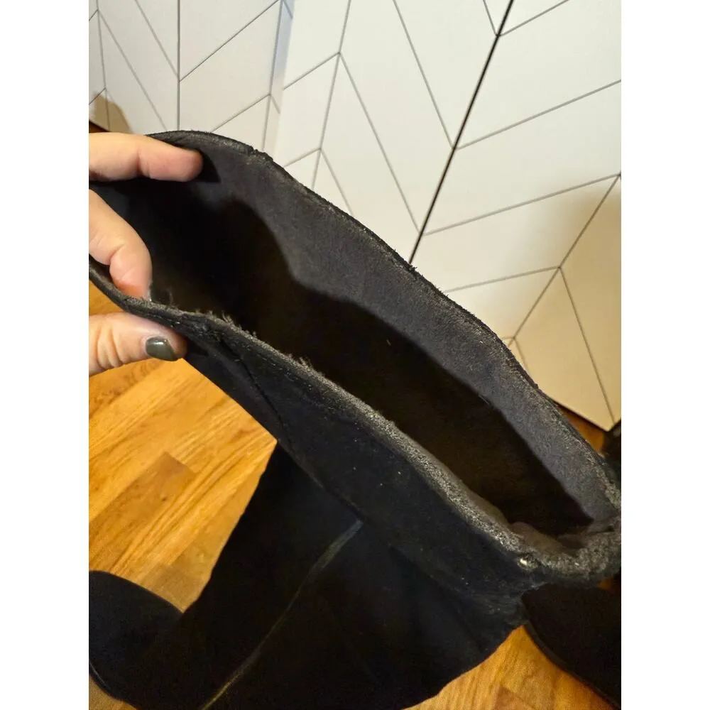 Seychelles Women’s 11 Black Faux Suede Over the Knee High Zipper Heeled Boots - Image 6