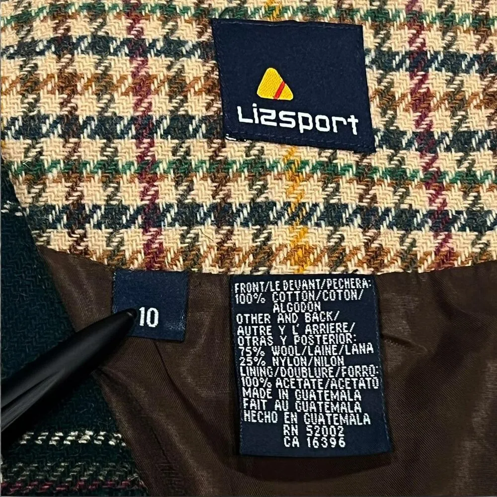 ★ Liz Claiborne Vintage Patchwork Plaid, Floral, & Houndstooth Patterned Vest ★ - Image 5