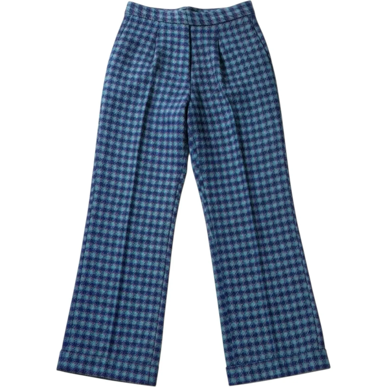 Rare Vintage Calvin Klein Plaid Wool Trousers High Waist Lined Early 1980's 2/4 - Image 2